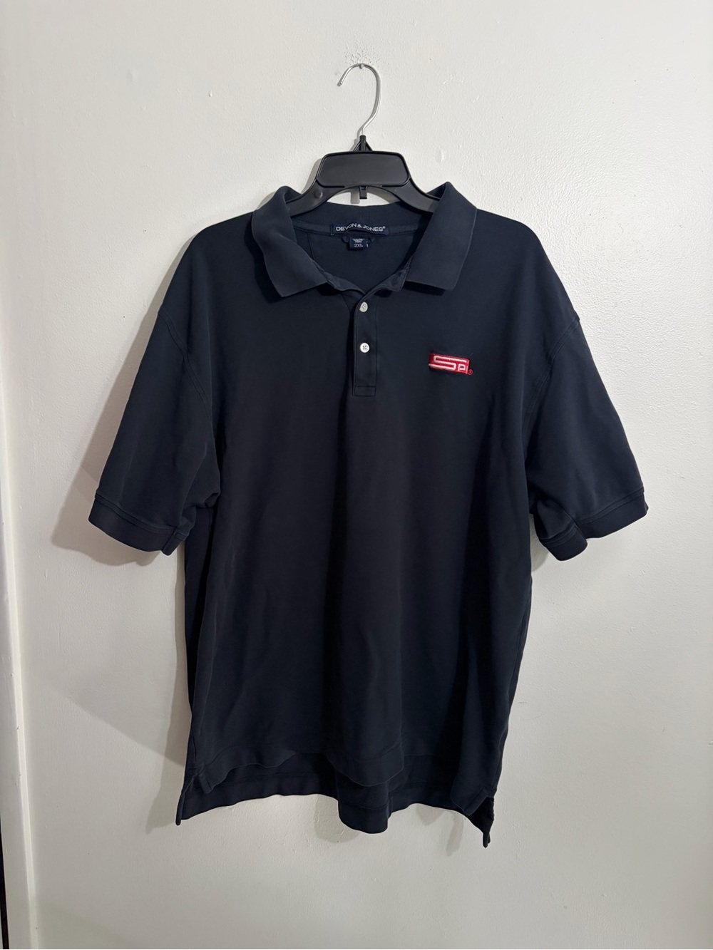 Devon & Jones Dark Grey/Navy 100% Pima Cotton Polo Shirt 2XL SPI Logo